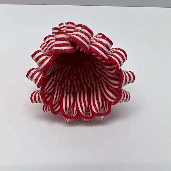 Peppermint Ribbon Candy Christmas Tree 14" Tabletop Decor and Ornament 4" - Picture 7 of 7